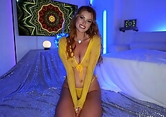 Big boobed busty girl make this self shot video