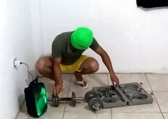 I WAS DOING MY EXERCISE ROUTINE AND MY STEPMOTHER CAME TO ENTERTAIN ME WITH HER BUNS