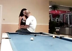 This guy Bangs His Girlfriend on the Bar's Pool Table