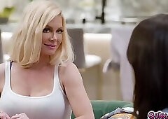 Serene loosens up her work clothes so she can relax and then gets behind Chloe