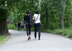 Well-known porn star Aletta Ocean enjoys summer walk