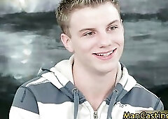 Cute face teen blows cock and gets tight butthole hammered