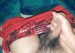 POINT OF VIEW young stud unshaved thicket frolicking with boner