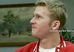 Gay janitory giving rough bondage fuck