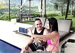 Salome Gil - Latin babe mother i'd like to fuck influencer bounces her giant booty on a Spanish weenie in the pool