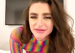 Mia Taylor strokes big dick with her sexy feet before fucking