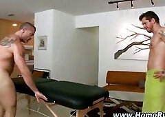 Gay bear induces straight cumshot