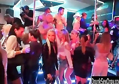Lusty party bitches dancing erotically and screwing massive jocks in a raunchy fuckfest in club