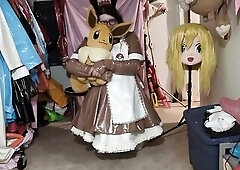 PVC Eevee Cosplay Dildo and Plushie Hump