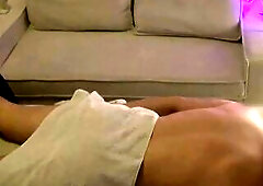 Oriental massage with massive throbbing previous to pleased ending
