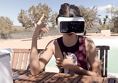 Playful amateur teen flashes her tight shaved cunt outside