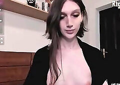 skinny tattooed shemale from Czech webcams solo