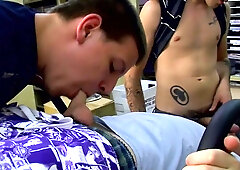 Fucking a submissive fella while another one watches