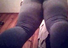 Peeing my leggings getting moist.