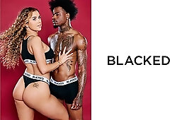 Hardcore black and white pound session with a beautiful Jessie Rogers