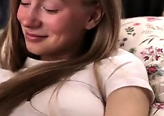Blonde teen Sierras first erotic masturbation video