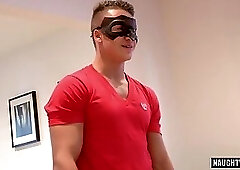 Muscle gay rimjob and cumshot