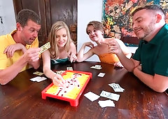 Two cute hotties Harlow West and Dakota Burns VS two cocks