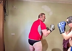 Fighting, slave bear, wrestling gordos gays
