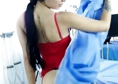 Slender nasty raiment medical room Fresh scene w43