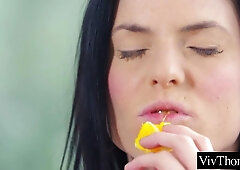 Tall Lesbian Hungrily Fucks Lover's Cunt With Tongue, Fingers Teasing Clit Wildly