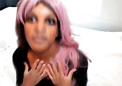 Goth trans girl Awquitesy begs for a spunk pump like the biatch she knows she is