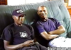 Two black guys fucking on the couch
