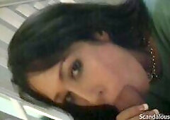 Sexy teen sucks on dick in a POV close up