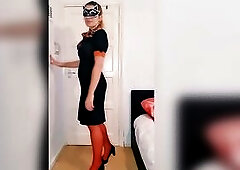 Flight Attendant undress tease, stripped, squirt. Stewardess, air hostess, cabin crew. Full version on OF