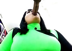 A classic movie scene; remastered, see as Shego has no choice but to gulp this moist rod as that babe drinks his hawt cum
