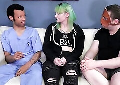 Newbie is insane for S&M anal then hottie gets milk enema after throatfuck