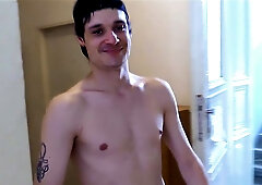 Czech hottie with dark hair enjoys a large load