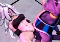 Archived - Beerus and Android twenty one in an animated encounter