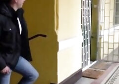 Old redheaded granny cum