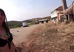 I Found An Abandoned Building On The Road And Took A Hottie With Dreadlocks To Fuck Her Right There