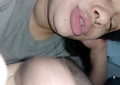 Fast handjob, 18 year cute girl, suck off
