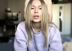 Cutie Shows Her Body and Helps Her Boyfriend Cum after Passionate Sex.