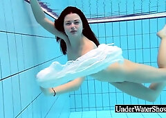 Underwater Show featuring girlie's brunette sex