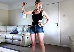 Hot blonde with big boobs solo