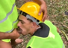 Employees having hookup during their break.