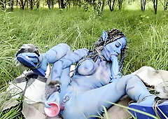 Avatar Monika Fox Big Prolapse, Hard Dildo Anal and Pussy Fuck, Squirt in Nature