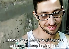 Two kinky gay guys jerk each other off passionately outdoor