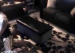 Provoking amateur brunette rides a black cock on hidden cam