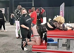 Whipped in public at EXXXOTICA