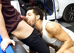 Gay fetish, cock stroking, moist