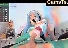 hot anime tranny pomping her big cock