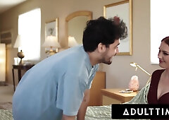 Naughty stepmother Mary McCray sends her horny stepson naked to get his dick!