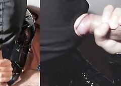 I give him a head and this chab comes on my head on the hood