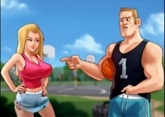 Summertime saga, big tits, college girl