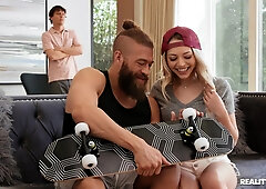 Sk8 Coach Lily Larimar works out on hard long monster cock - reality